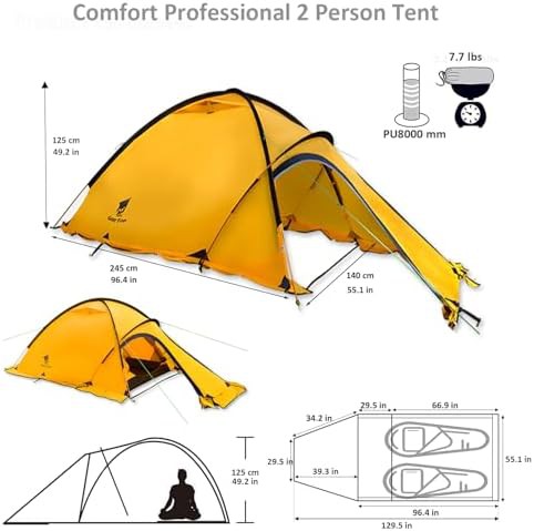 Freestanding Nylon Two Person Backpacking Tent — photo 3