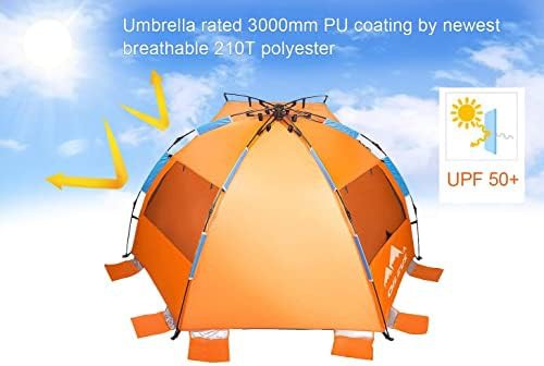 Orange XL Beach Tent with Sand Pockets — photo 4