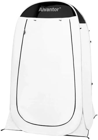 White Teflon Coated Privacy Shower Tent