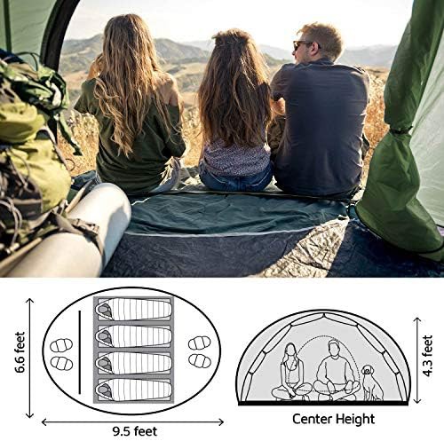 Green four person automatic pop up tent — photo 3