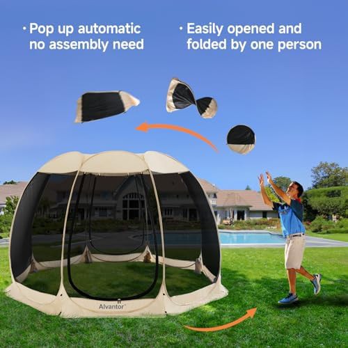 Large Beige Pop Up Screen House 12x12 — photo 3