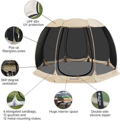 Large Beige Pop Up Screen House 12x12 — photo 4