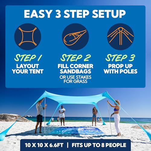Large Beach Shade Canopy Sun Shelter — photo 3