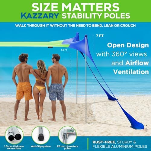 Tall four pole beach sun shade tent — photo 3