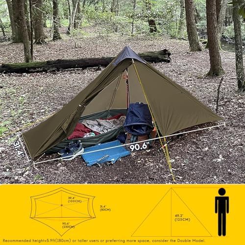 Lanshan Ultralight One Person Khaki Backpacking Tent — photo 3