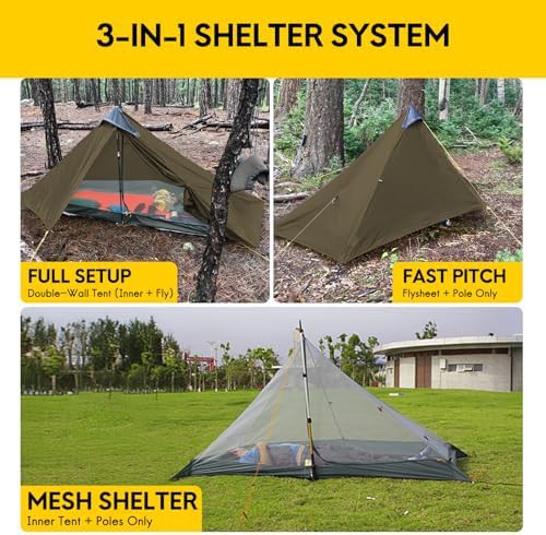 Lanshan Ultralight One Person Khaki Backpacking Tent — photo 4