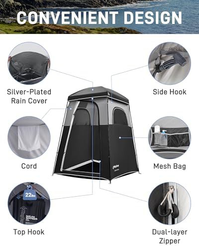 Portable Privacy Shower Tent with Dual Rooms — photo 3