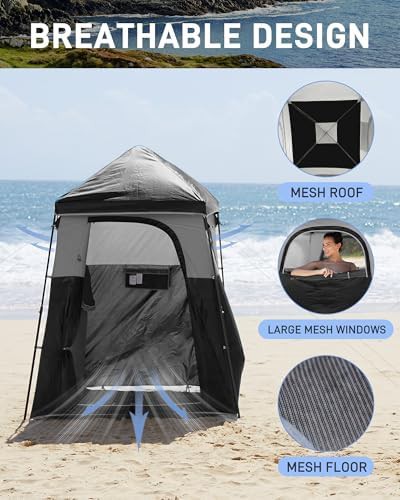 Portable Privacy Shower Tent with Dual Rooms — photo 4