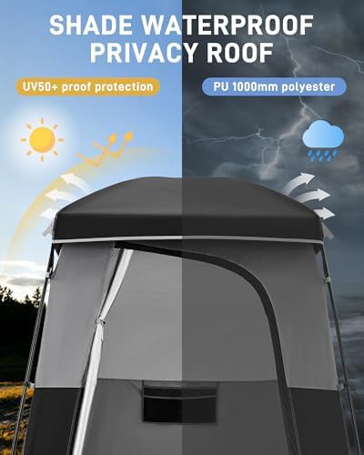 Portable Privacy Shower Tent with Dual Rooms — photo 5