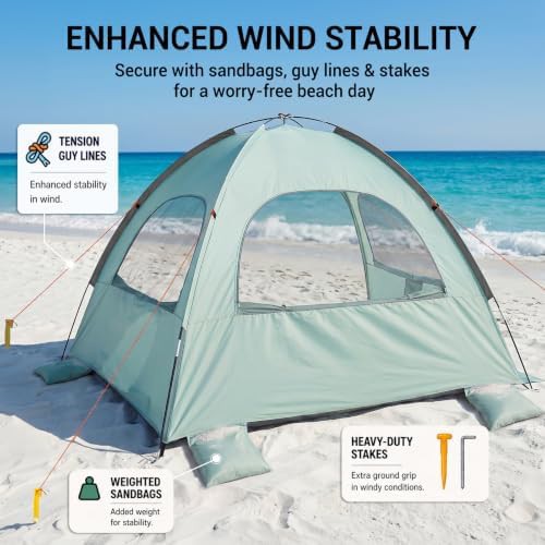 Mint Green Three Person Beach Tent — photo 3