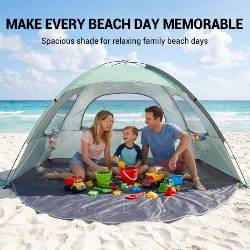 Mint Green Three Person Beach Tent — photo 4