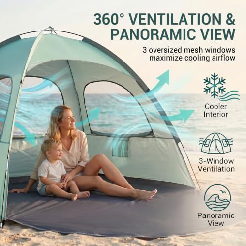 Mint Green Three Person Beach Tent — photo 5