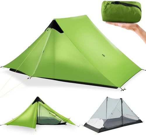Ultralight Green Nylon Backpacking Tent