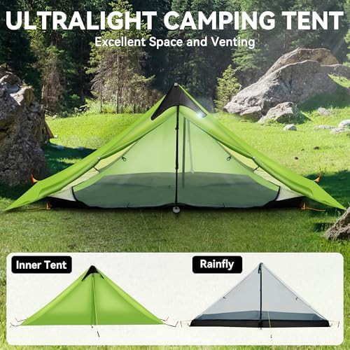 Ultralight Green Nylon Backpacking Tent — photo 3