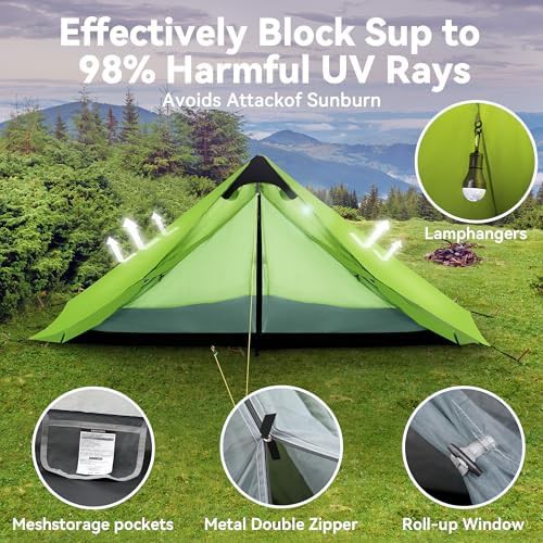 Ultralight Green Nylon Backpacking Tent — photo 4