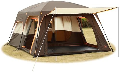 Manual setup twelve person cabin tent