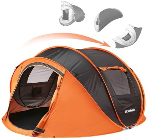 Black and Orange Instant Camping Tent