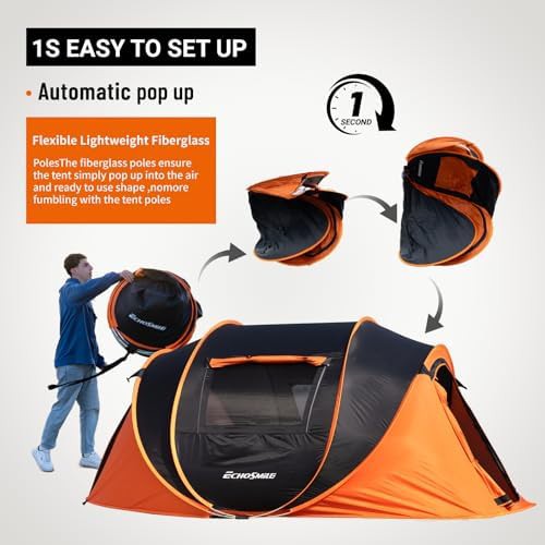 Black and Orange Instant Camping Tent — photo 3