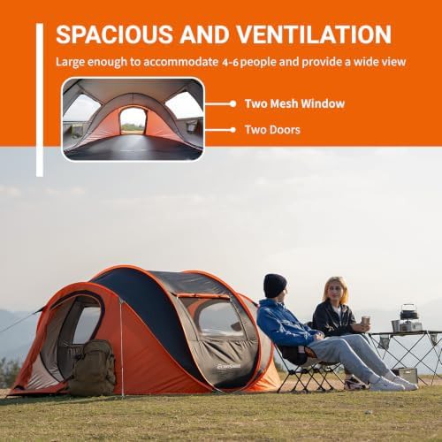 Black and Orange Instant Camping Tent — photo 4