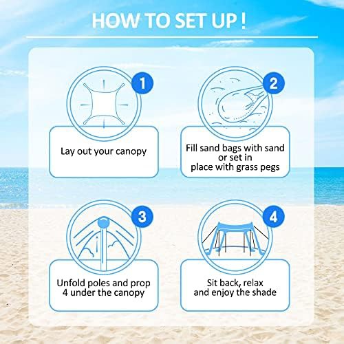 Blue pop up beach canopy 11x11 ft — photo 4