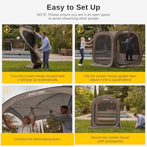 Compact Beige Pop Up Screen Room 6x6 — photo 3