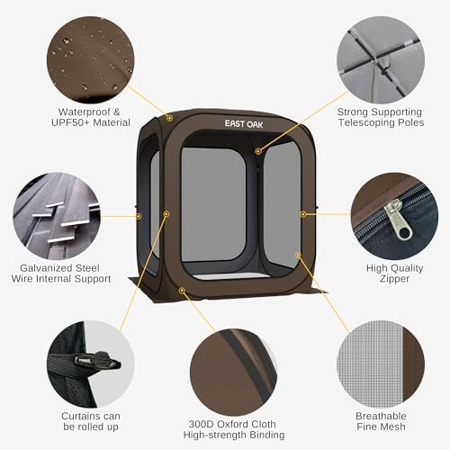 Compact Beige Pop Up Screen Room 6x6 — photo 4