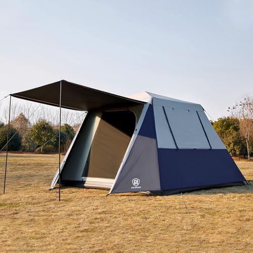 Grey and Blue Six Person Vestibule Tent