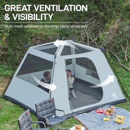 Grey and Blue Six Person Vestibule Tent — photo 5