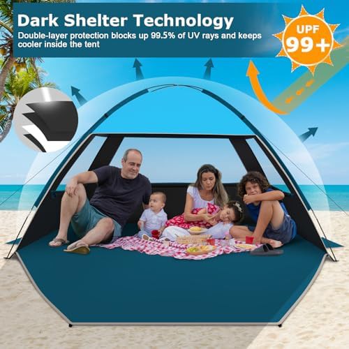Lightweight UV Protection Beach Canopy for Four — photo 3