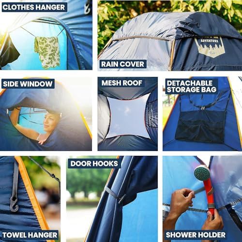 Camping Shower Tent with LED Sensor Light — photo 4