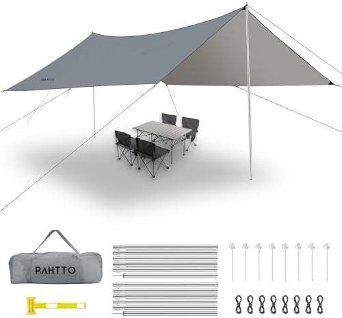 Extra large grey waterproof camping canopy