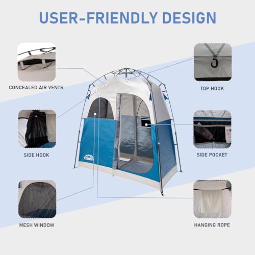 Blue Two Room Privacy Shower and Changing Tent — photo 3