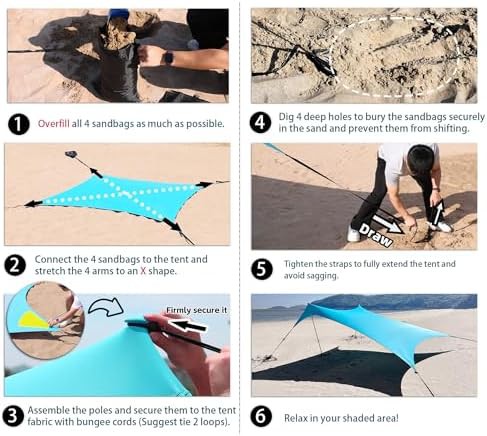 Windproof Pop Up Beach Tent Sun Shelter — photo 4