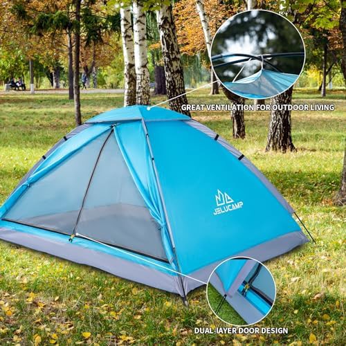 Bright Blue Waterproof Hiking Tent — photo 5