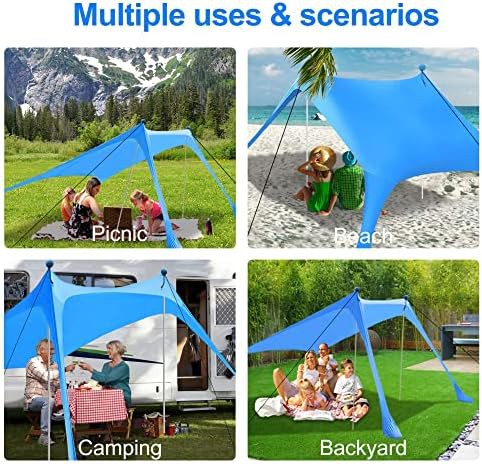 Blue beach canopy with UV protection — photo 5