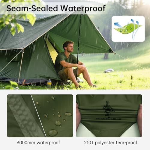 Dark Green Waterproof Awning Shelter Tarp — photo 3