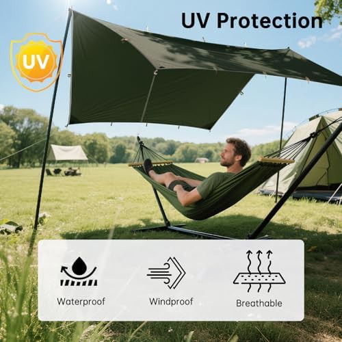 Dark Green Waterproof Awning Shelter Tarp — photo 4