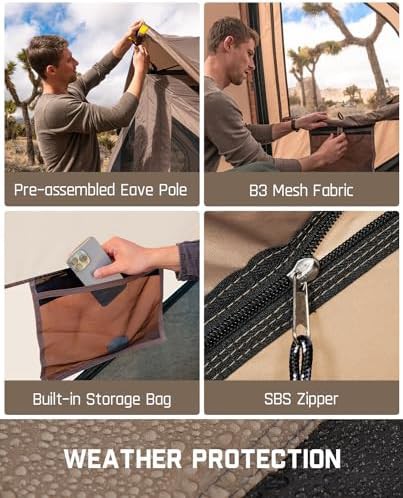 Khaki Four Person Pop Up Hub Tent — photo 5
