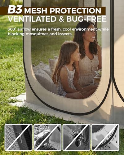 Beige pop up mesh screen house — photo 4