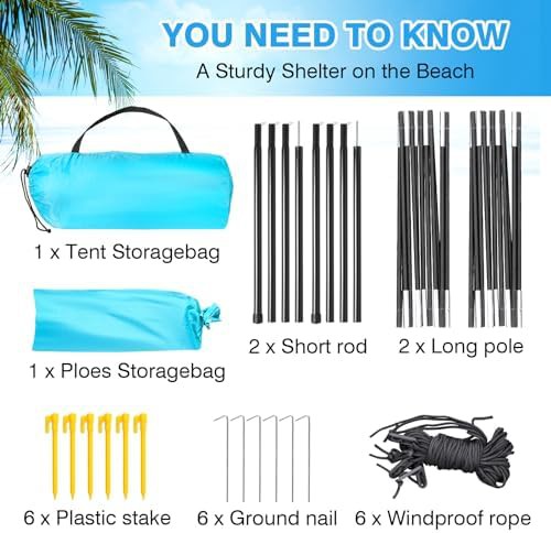 Large Anti-UV Portable Beach Tent Shelter — photo 3