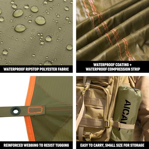 Mud green waterproof survival camping tarp — photo 4