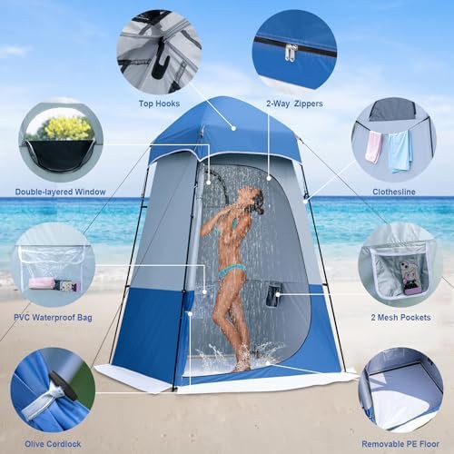 Extra Tall Portable Outdoor Shower Tent — photo 4