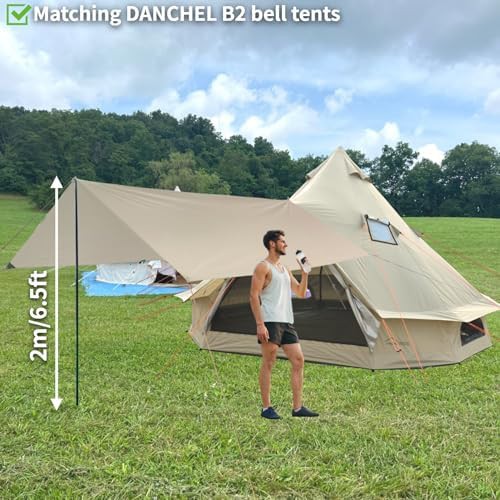Large Khaki Nylon Waterproof Camping Tarp — photo 4
