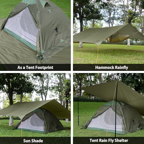 Large Camping Tarp with Support Poles — photo 3