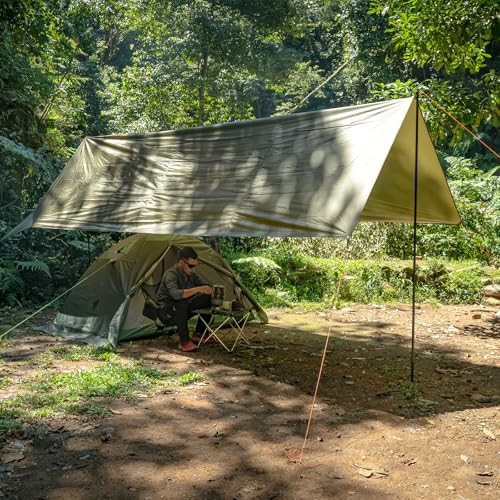Large Camping Tarp with Support Poles — photo 5