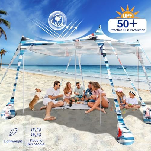 Blue Sailboat Beach Sun Shelter 10x10 — photo 3