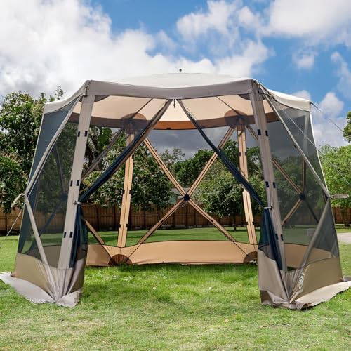 Khaki instant screen house canopy shelter