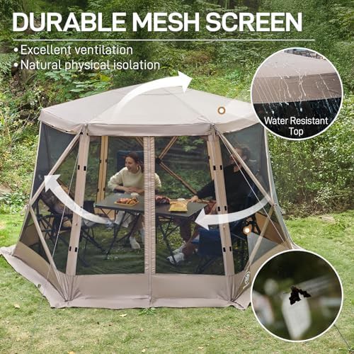 Khaki instant screen house canopy shelter — photo 4