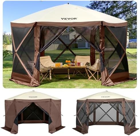 Six sided pop up gazebo with mosquito netting