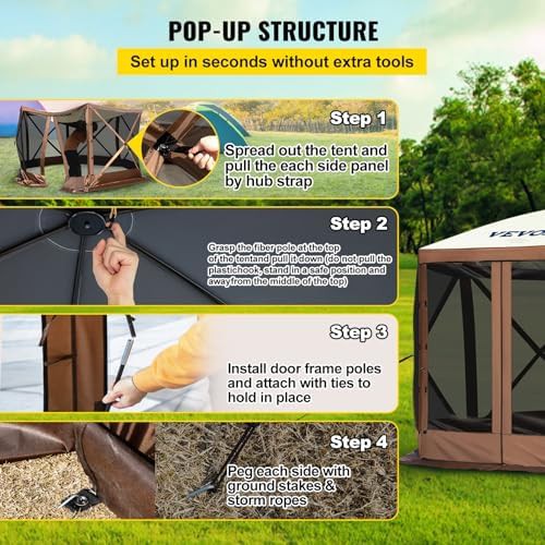 Six sided pop up gazebo with mosquito netting — photo 5